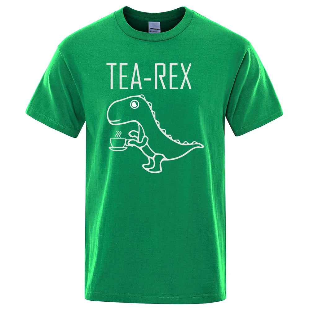 CozyWears Tea Rex Coffee Tee – White/Grey