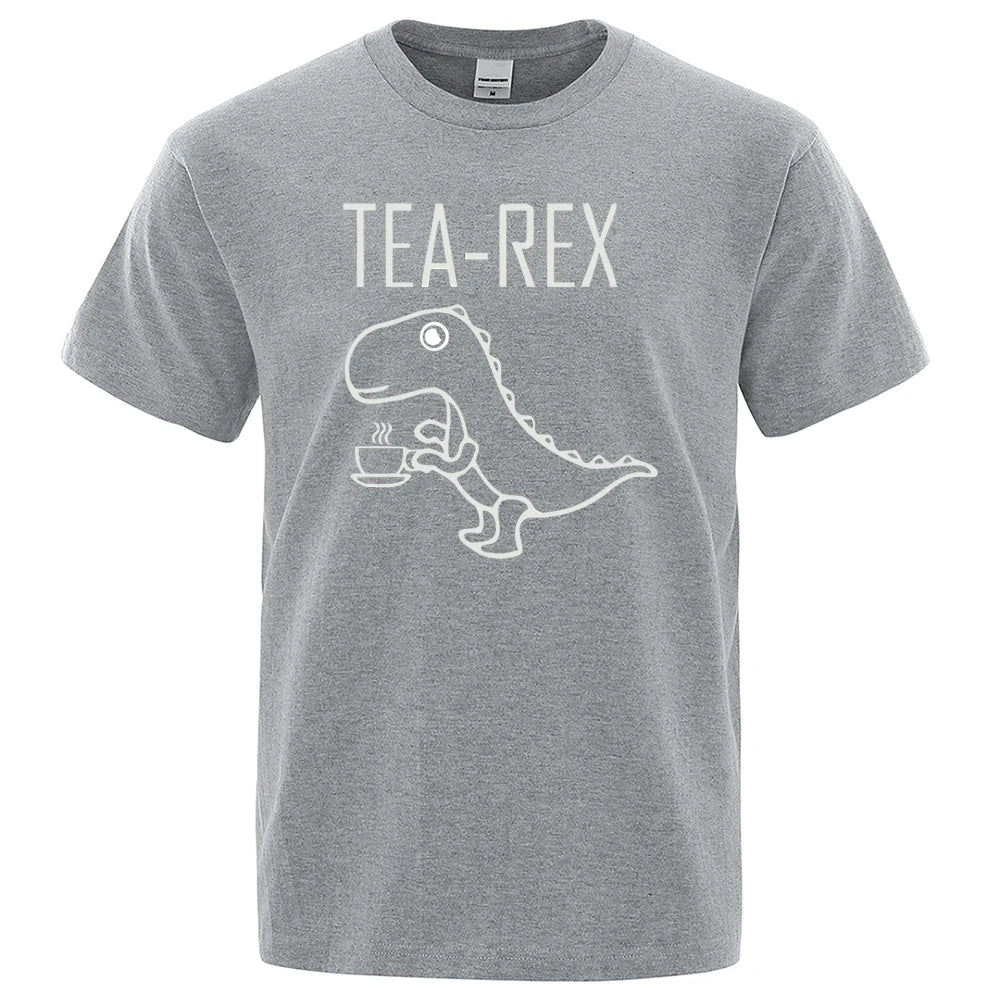 CozyWears Tea Rex Coffee Tee – White/Grey