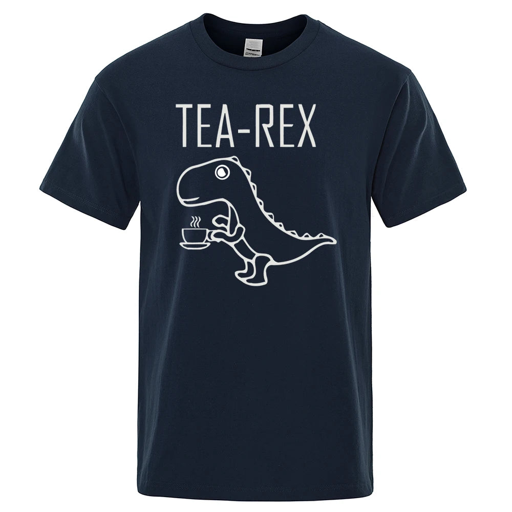 CozyWears Tea Rex Coffee Tee – White/Grey