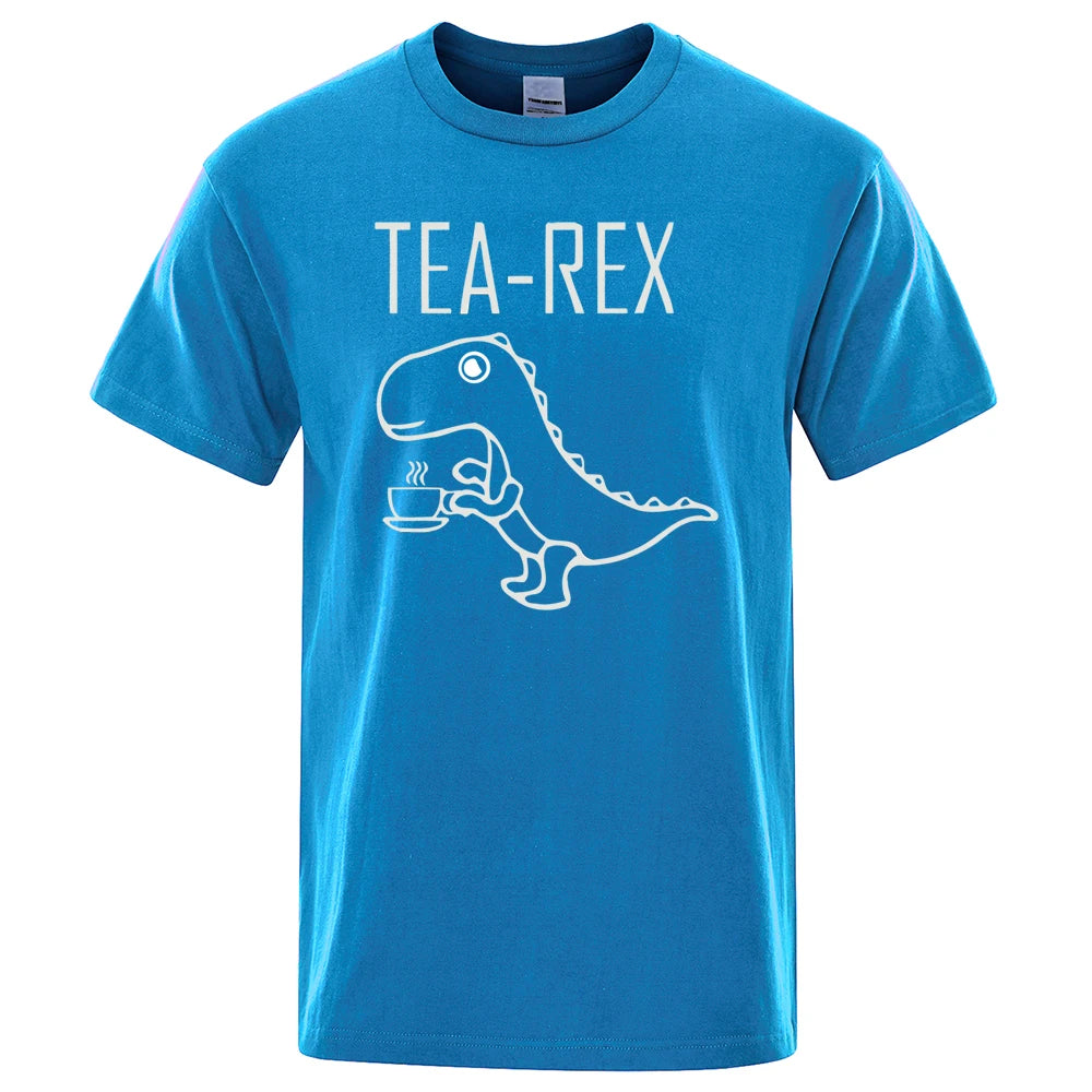 CozyWears Tea Rex Coffee Tee – White/Grey