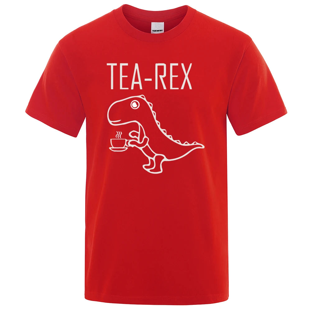 CozyWears Tea Rex Coffee Tee – White/Grey