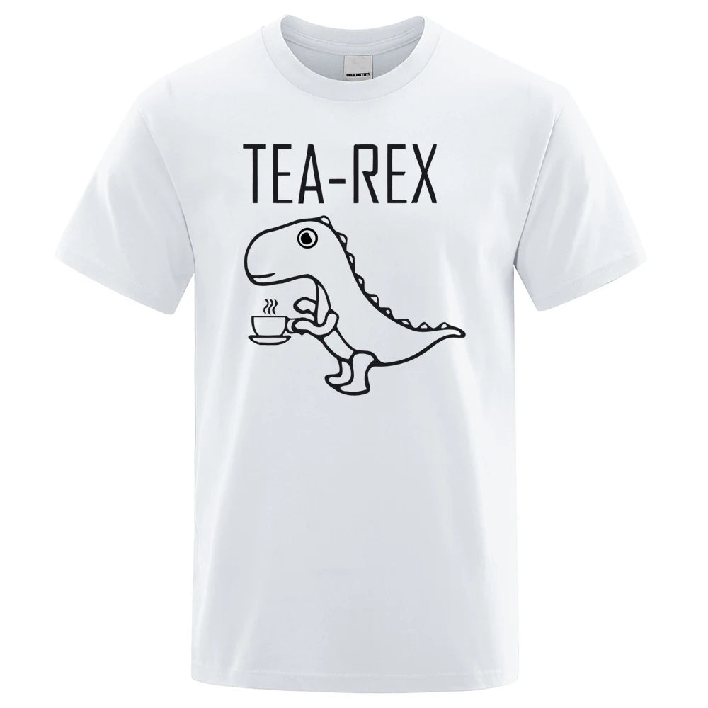 CozyWears Tea Rex Coffee Tee – White/Grey