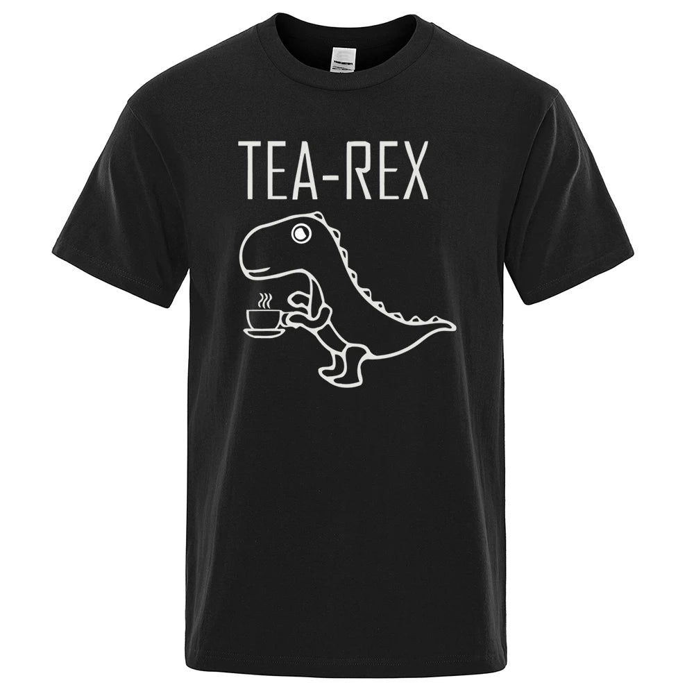 CozyWears Tea Rex Coffee Tee – White/Grey